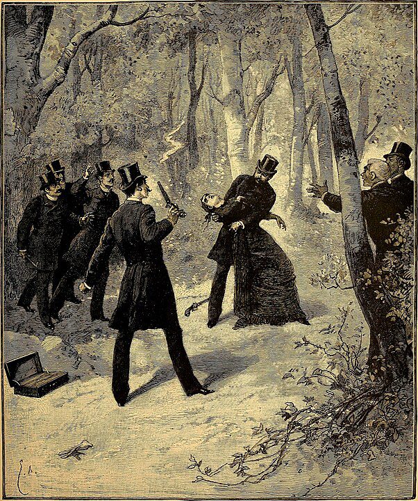 "Madame Derblay Stops The Duel," by Émile Bayard.