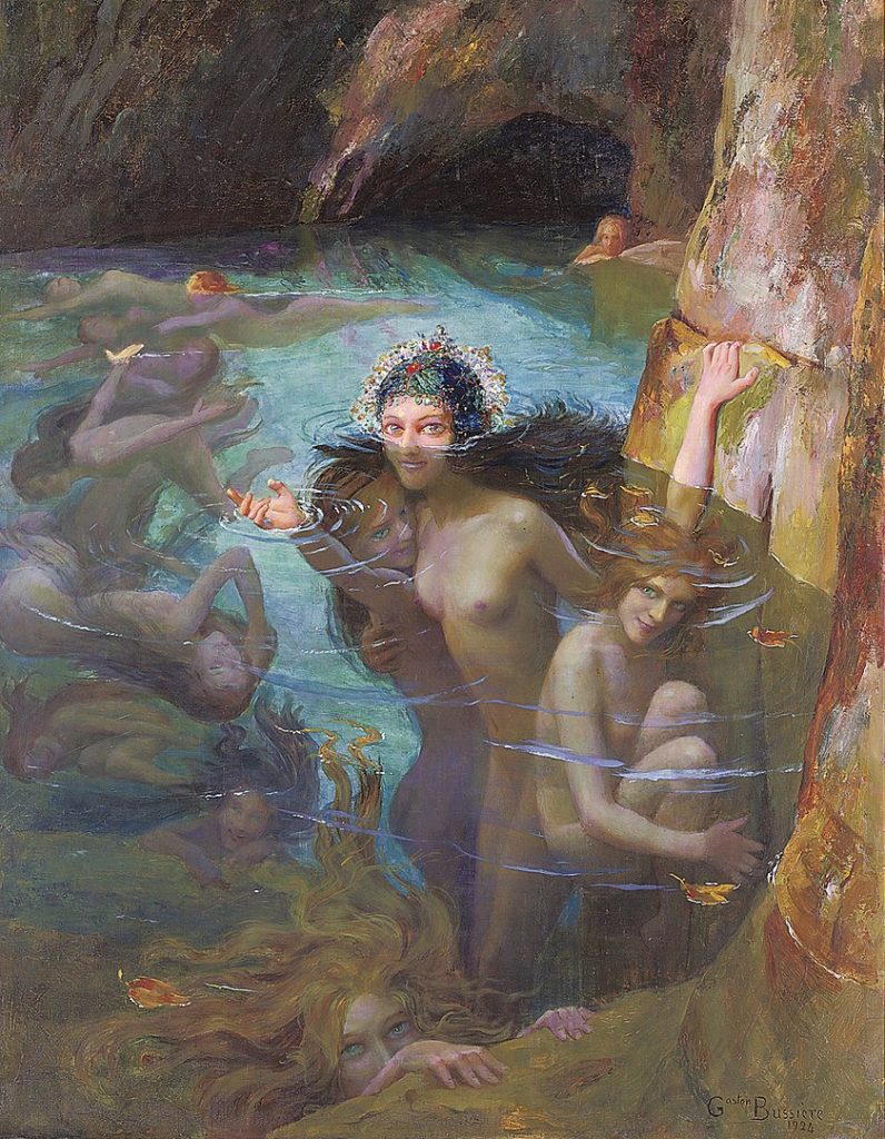 "Sea Nymphs At A Grotto," by Gaston Bussière.