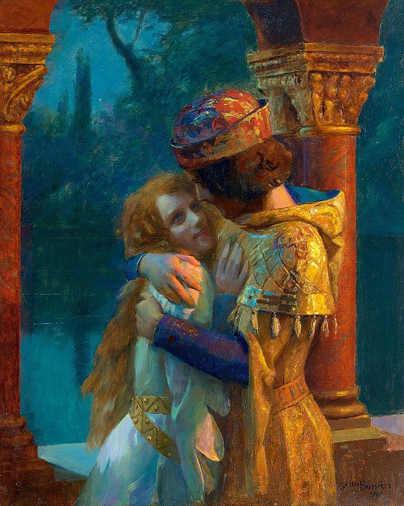 "Umarmung In Abendlicht," by Gaston Bussière.