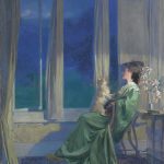 "When The Blue Evening Slowly Falls," by Frank Bramley.