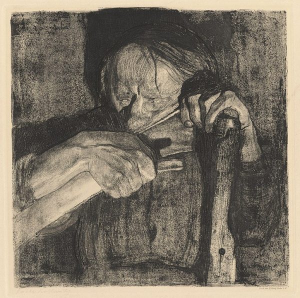 "Whetting The Schythe," by Käthe Kollwitz.