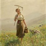 "A Young Woman In The Meadow," by Hans Dahl.