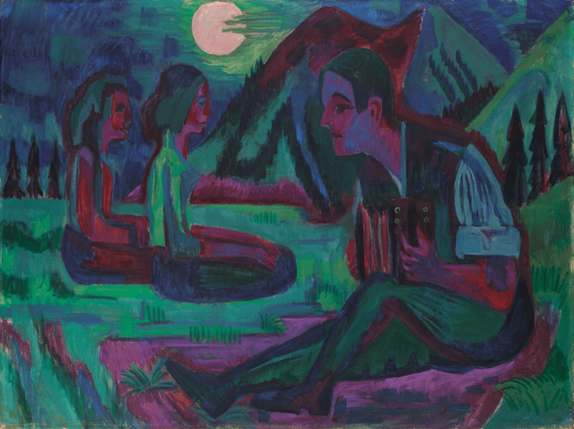 "Accordian Player By Moonlight," by Ernst Ludwig Kirchner.