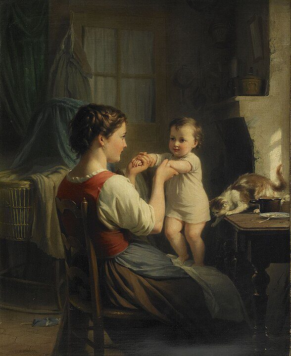 "Bebe Debout Sur Les Genoux De Sa Mere," by Fritz Zuber-Bühler.