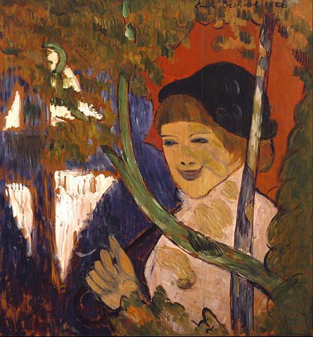 "Breton Girl With A Red Umbrella," by Émile Bernard.