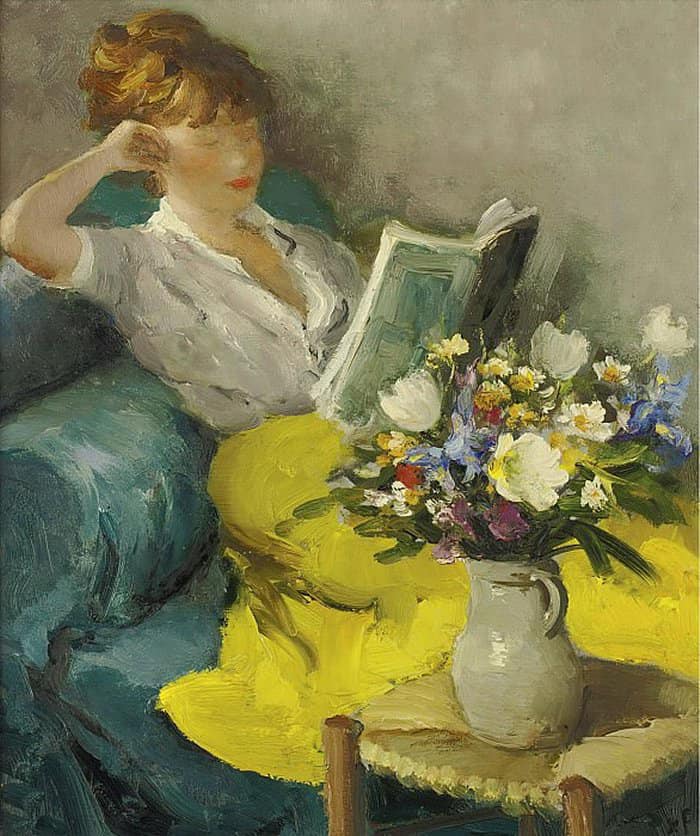 "Claudine Reading," by Marcel Dyf.