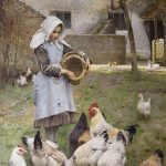 "Feeding The Chickens," by Walter Osborne.