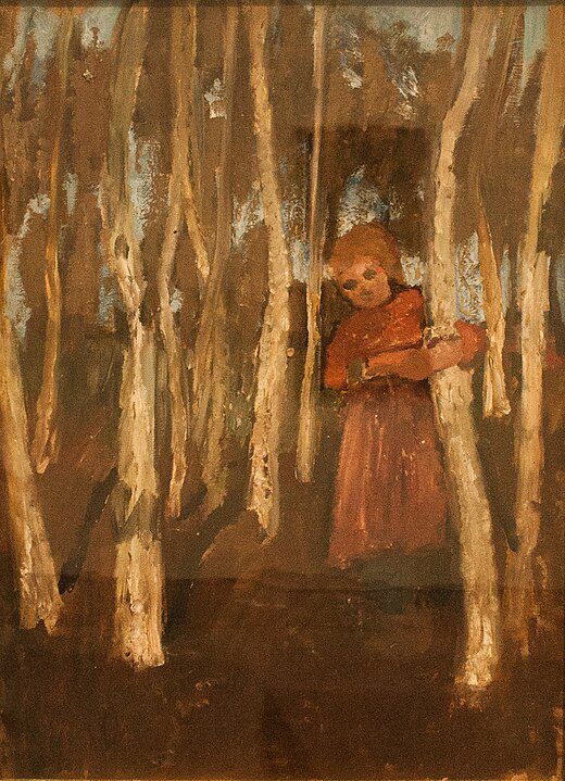 "Girl In A Birch Forest," by Paula Modersohn-Becker.