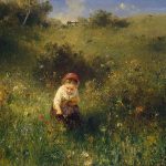 "Girl In A Field," by Ludwig Knaus.