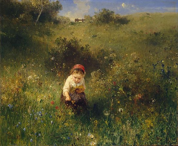 "Girl In A Field," by Ludwig Knaus.