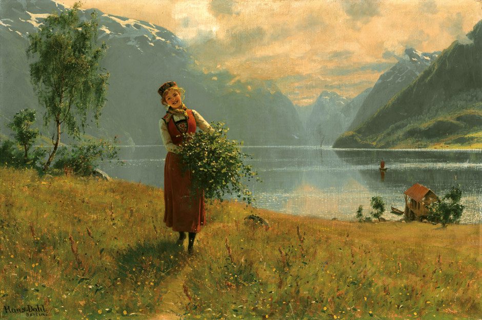 "Madchen Mit Birkenzweigen," by Hans Dahl.