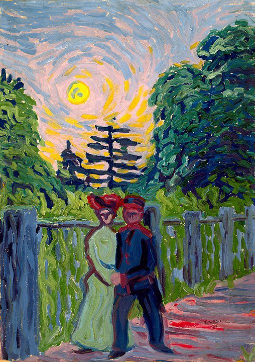 "Moonrise, Soldier And Maiden," by Ernst Ludwig Kirchner.