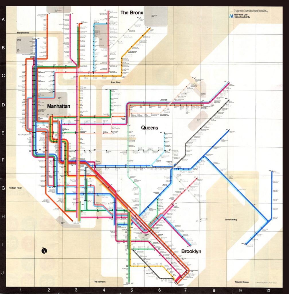 "New York City Subway Map 1972," by Massimo Vignelli.