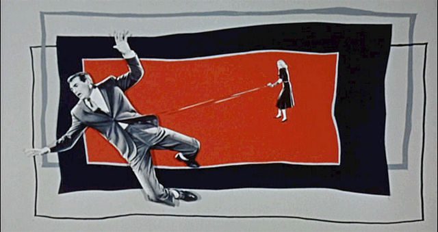 North By Northwest movie trailer screenshot, by Saul Bass.