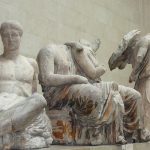 The Parthenon pediment statues of the Elgin Marbles.