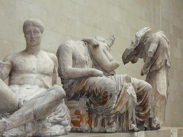 The Parthenon pediment statues of the Elgin Marbles.