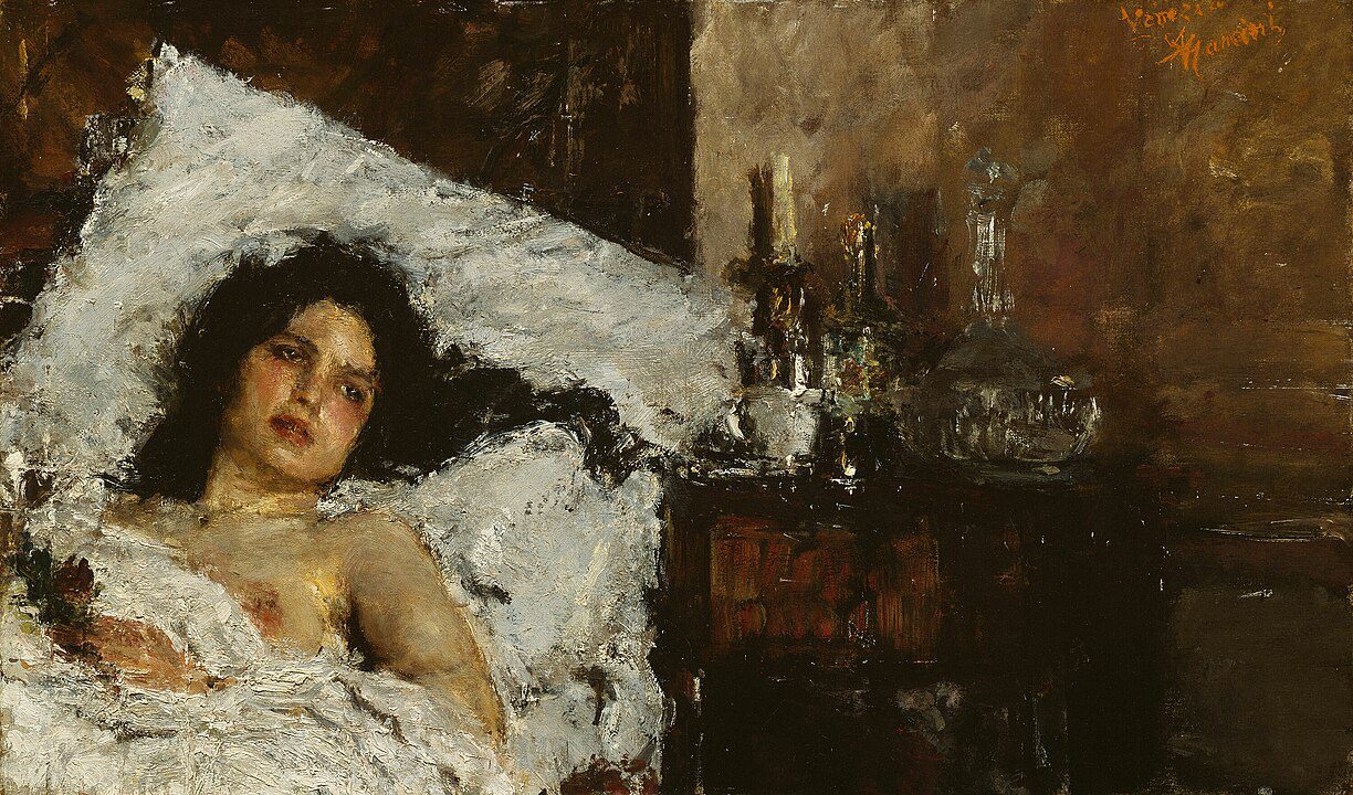 "Resting," by Antonio Mancini.