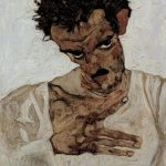 "Self Portrait With Lowered Head," by Egon Schiele.