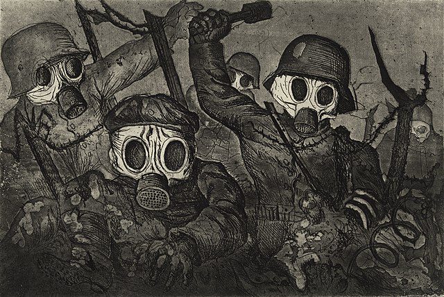 "Stormtroops Advancing Under A Gas Attack," by Otto Dix.