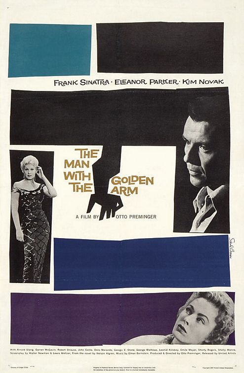 The Man With The Golden Arm movie poster, by Saul Bass.