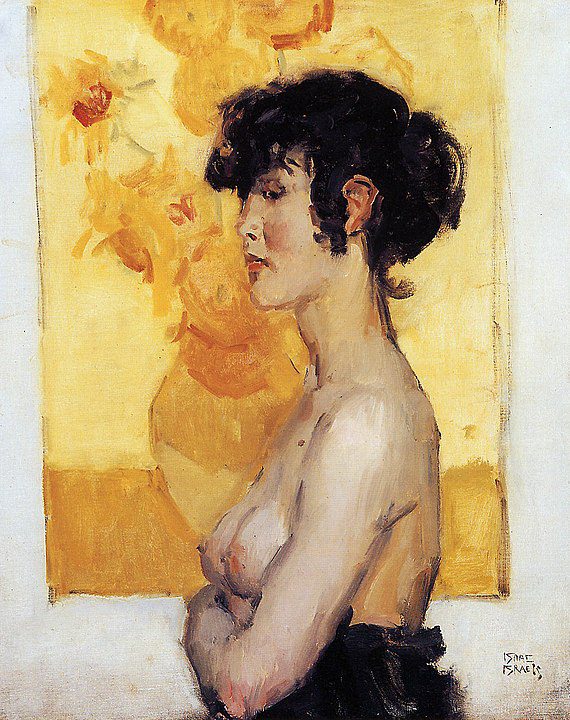 "Woman Before Sunflowers By Van Gogh," by Isaac Israëls.