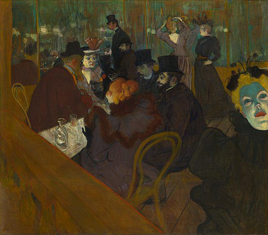 "At The Moulin Roughe," by Henri de Toulouse-Lautrec.