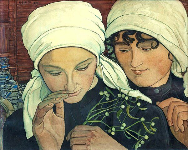 "Deux Valaisannes," by Ernest Biéler.