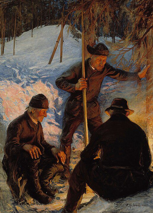 "Lumberjacks Around A Campfire," by Pekka Halonen.