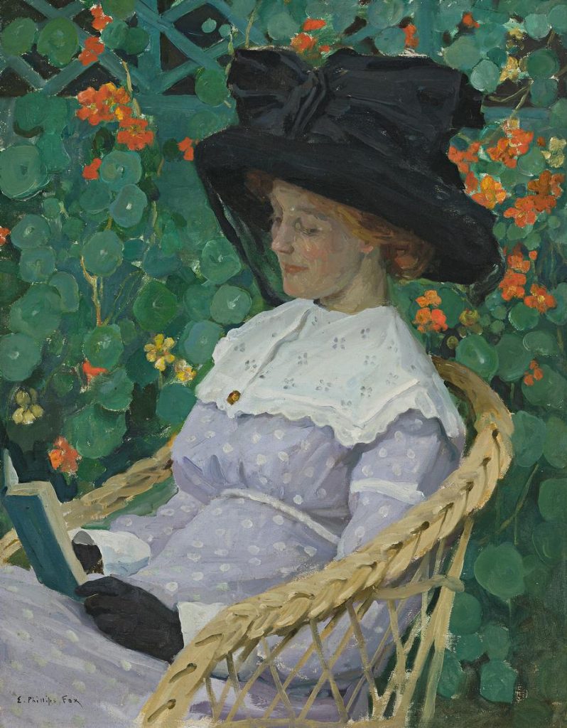 "Nasturtiums," by E. Phillips Fox.