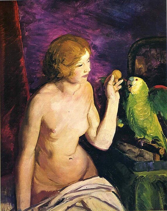 "Nude Girl And Parrot," by George Bellows.