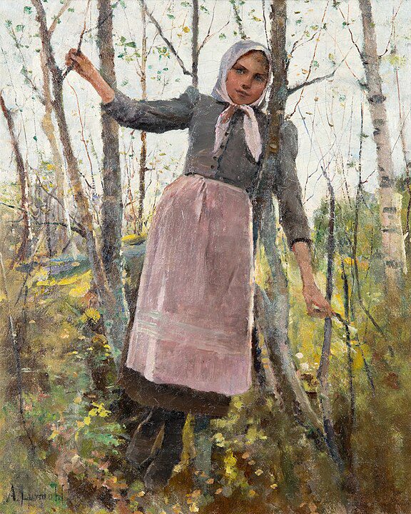 "Spring, Girl In A Birch Forest," by Amélie Lundahl.