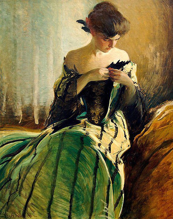 "Study In Black And Green," by John White Alexander.