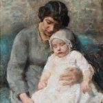 "Portrait Of A Mother With Her Daughter," by Julius Paulsen.