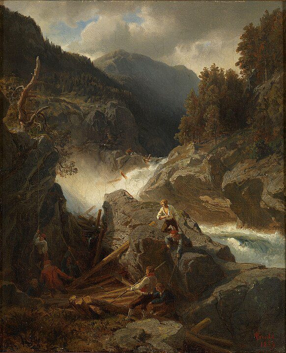 "Waterfall in Hallingdal," by Hans Gude.