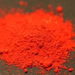 Cadmium red pigment.