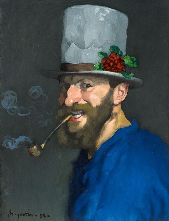 "Autoportrait À La Pipe," by Louis Anquetin