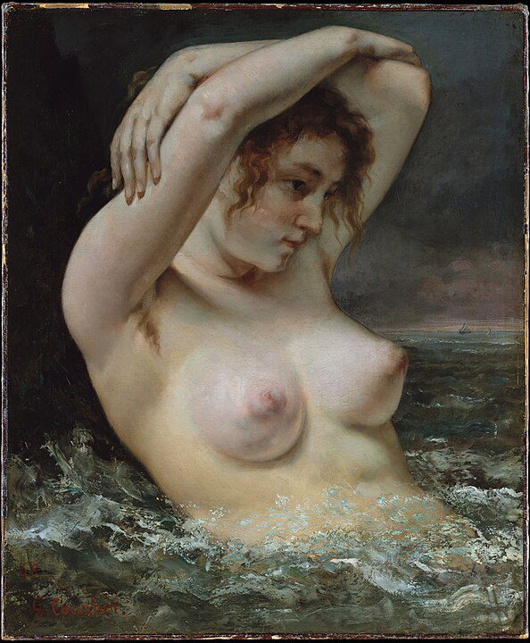 "The Woman In The Waves," by Gustave Courbet. The model for this painting was Joanna Hiffernan.