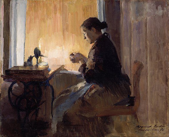 "By Lamp Light," by Harriet Backer.