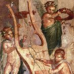 Lyre and Cupids fresco, Herculaneum.