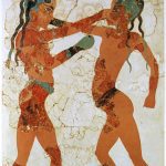 Young boxers fresco, Akrotiri, Greece.