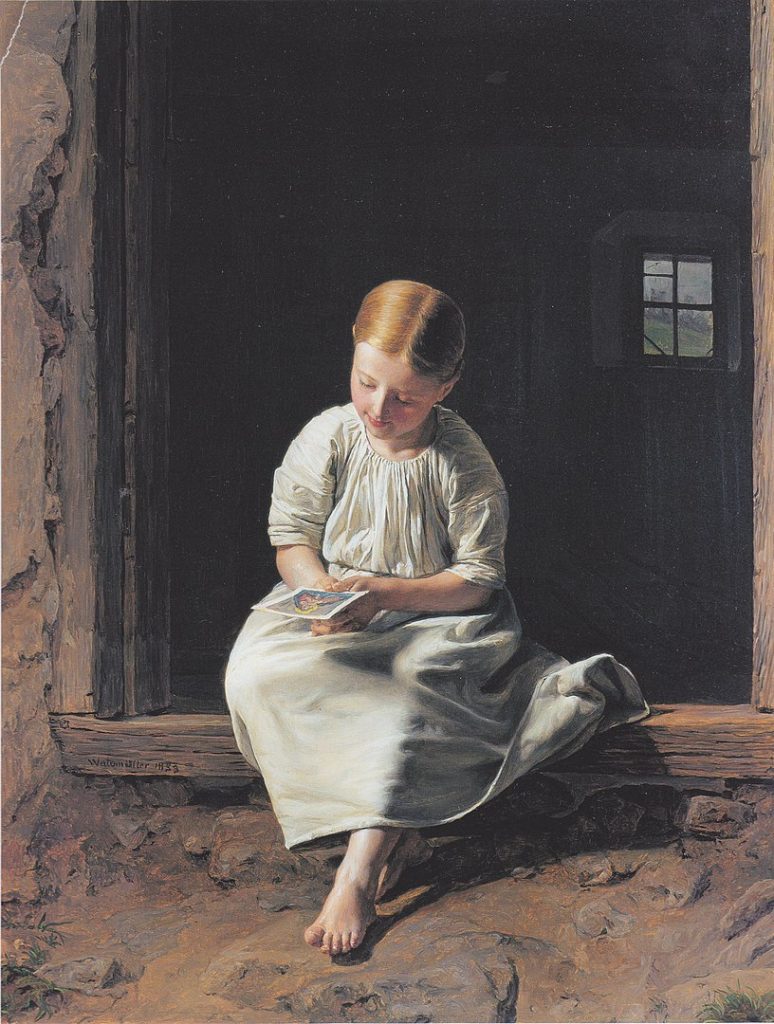 "Mädchen In Betrachtung Eines Marienbildes Versunken" by Ferdinand Georg Waldmüller.