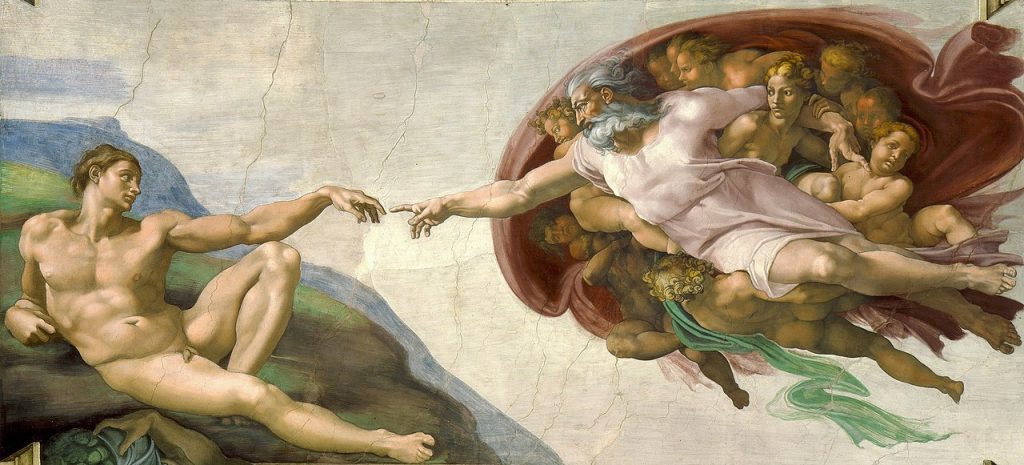 "The Creation Of Adam," by Michelangelo.