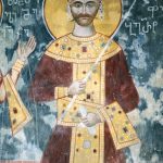 Fresco of King Bagrat III of Imereti, Gelati Monastery, Georgia.