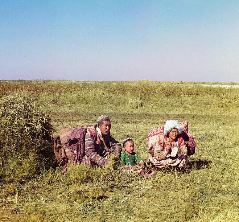 "Nomadic Kyrgyz Family On The Kyrgyz Mirzachol Steppe," by Sergey Prokudin Gorsky.