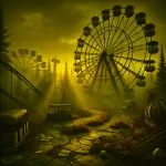 Abandoned amusement parks can be a treasure for people looking to create certain types of art.