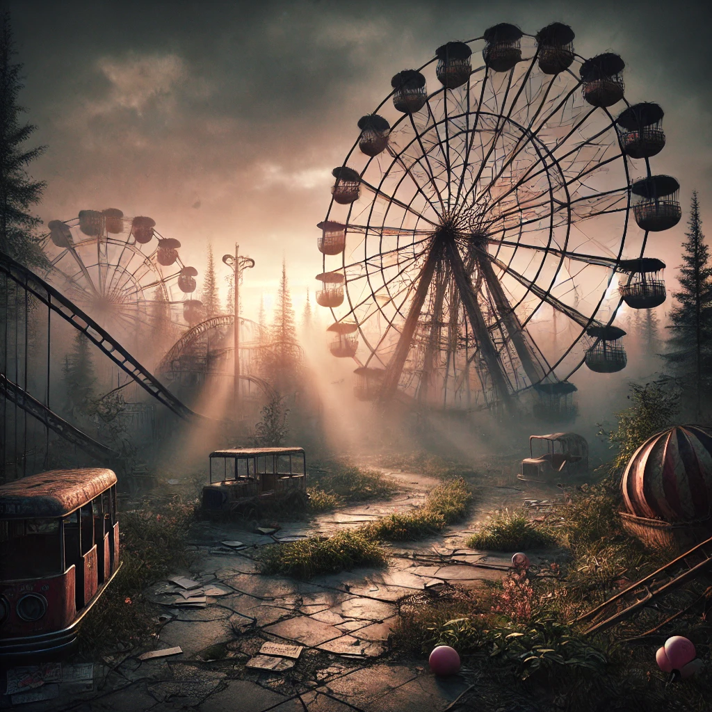 Abandoned amusement parks can be a treasure for people looking to create certain types of art.