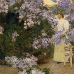 "Mrs. Hassam In The Garden," by Childe Hassam.