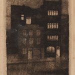 Watercolor of the Elam School of Fine Arts' Rutland Street Campus by Edward William Payton.