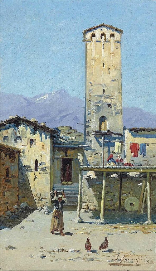 "Svan Village," by Richard Zommer.