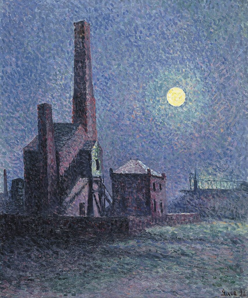 "Factory In The Moonlight," by Maximilien Luce.
